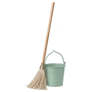 Miniature spand og moppe