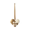 Metal ornament - Flettet Hjerte -Guld