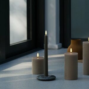 Alternative view of LED Pillar candle, Sandstone, Rustic