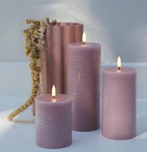 Alternative view of LED Pillar candle, Lavender, Rustic