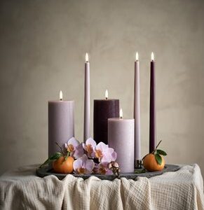 Alternative view of LED Pillar candle, Lavendel -  Rustic