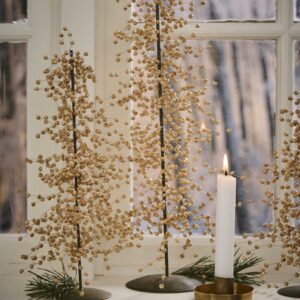 Alternative view of Håndlavet juletræ m. træperler - Stor