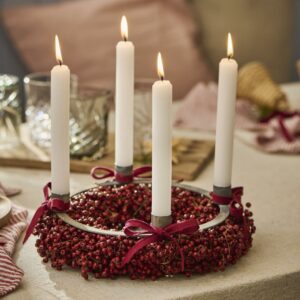 Alternative view of Håndlavet krans m. træperler - Ø: 25 cm