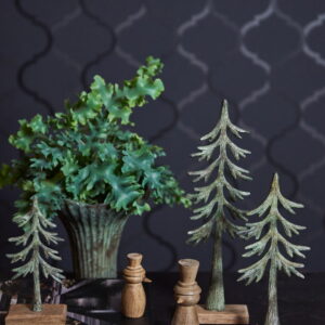 Alternative view of Antik grøn træ på træfod - Lille