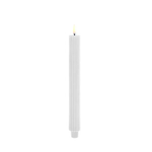 LED Taper Candle -grooved, Nordic Hvid - Smooth - 2 pack