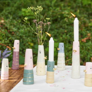 Alternative view of Ande keramik vase med guldnæb - medium