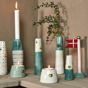 Alternative view of Ande keramik vase med guldnæb - stor