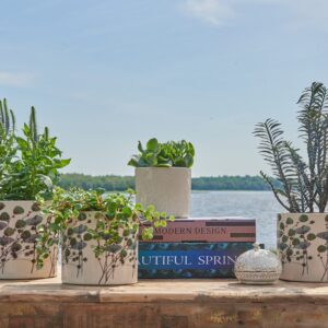 Alternative view of Keramik skjuler med blomster - medium