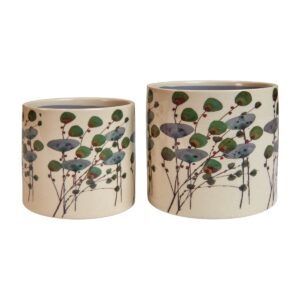 Keramik skjuler med blomster - medium