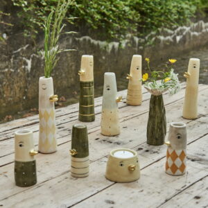 Alternative view of Ande keramik vase med guldnæb - lille