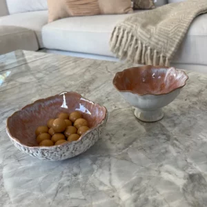 Alternative view of Keramik skål på fod - Rosa