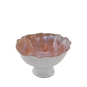 Keramik skål på fod - Rosa