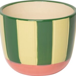 Urtepotte med striber - Grøn