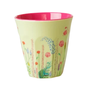 Rice melamin kop - Pastelgrøn - Summer Flowers Print