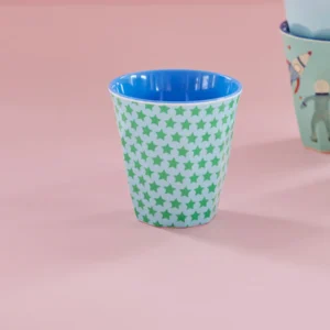 Alternative view of Rice melamin kop - Grøn - Green and Turquoise Star Print