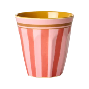 Rice melamin kop - Pink - Organic Stripes Print