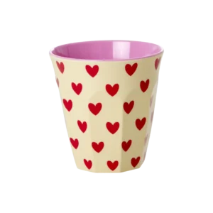 Rice melamin kop - Creme - Darling Hearts Print