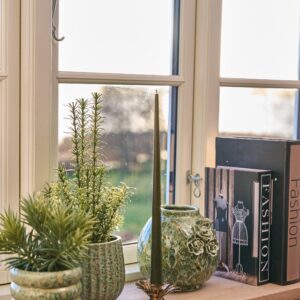 Alternative view of Antik grøn keramik skjuler med blomster