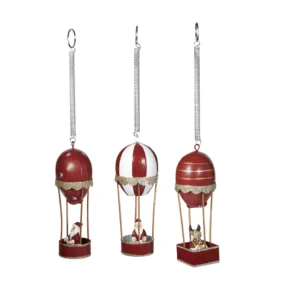 Julemand og elf i luftballon