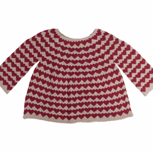 Strikket sweater, str. 5-6 år - Hjerter