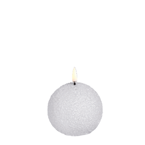 LED rundt lys, Nordic white, Glitter, 7x7 cm