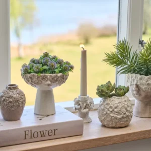 Alternative view of Grå/beige blomstervase