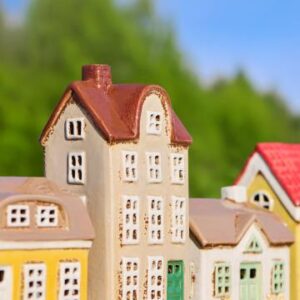 Alternative view of Hus t/fyrfadslys Nyhavn grøn dør