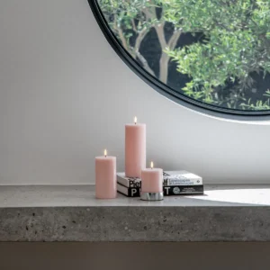 Alternative view of LED pillar candle, Rose powder, Smooth