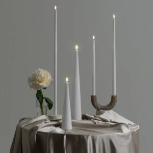 Alternative view of LED taper candle, Nordic white, Smooth, 2-pack