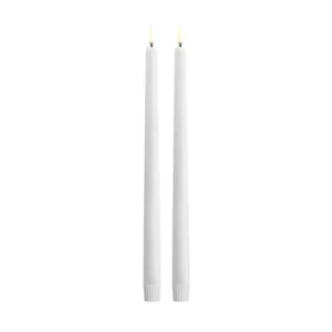 LED taper candle, Nordic white, Smooth, 2-pack