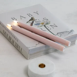 Alternative view of LED taper candle, Rose powder, Smooth, 2-pack