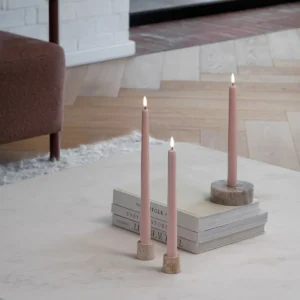 Alternative view of LED taper candle, Rose powder, Smooth, 2-pack