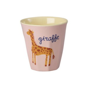 Rice melamin kop - ABC - Giraffe lyserød