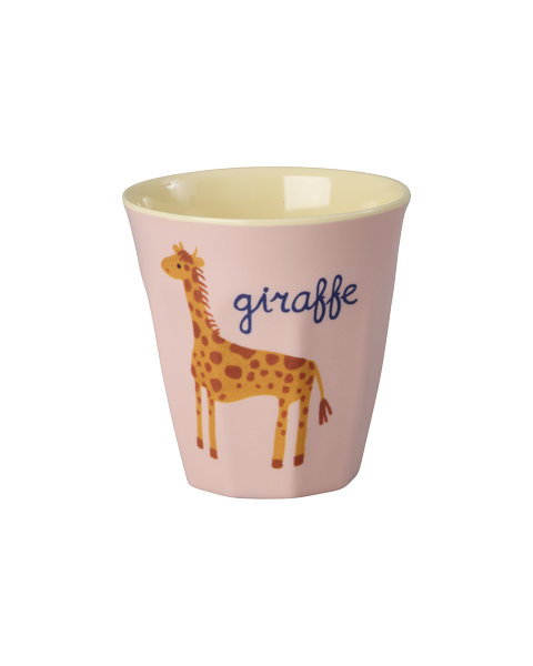 Rice melamin kop - ABC - Giraffe lyserød