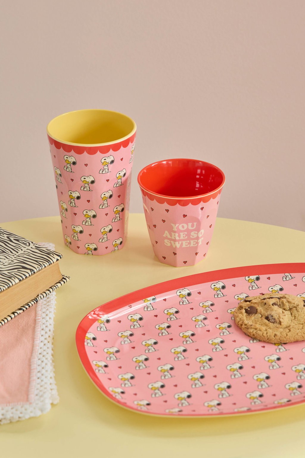Melamin krus - Snoopy - Pink - Billede 3