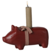 Trælysestage, Gris, Medium - Rød