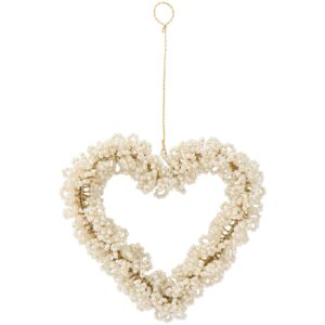 Hjerte t/ophæng Fairytale Christmas m/hvide perler
