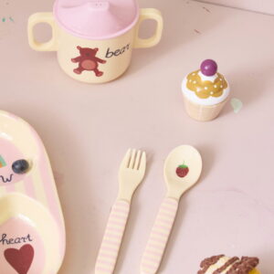 Alternative view of Melamin Babyske og gaffel - ABC - Pink