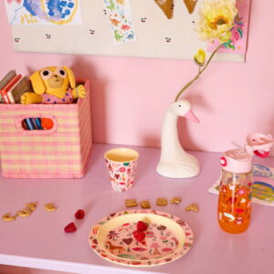 Alternative view of Melamin børnetallerken - ABC - Pink
