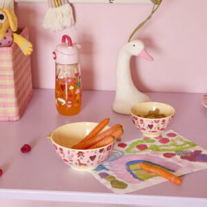 Alternative view of Melamin børneskål - ABC - Pink