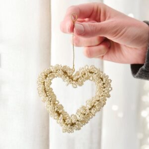 Alternative view of Hjerte t/ophæng Fairytale Christmas m/hvide perler