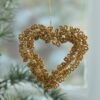 Hjerte t/ophæng Fairytale Christmas m/brune perler - Billede 3