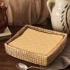 Serviet 20x20 cm mustard m/bladmønster 50 stk/pk - Billede 2