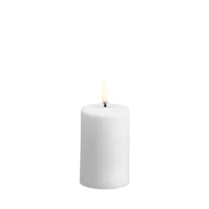 Outdoor LED pillar candle, White