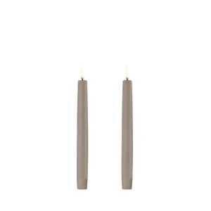 LED taper candle, Sandstone, Smooth, 2-pack