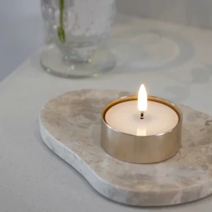 Alternative view of LED melted maxi tealight, Metal brass finish, 2-pack