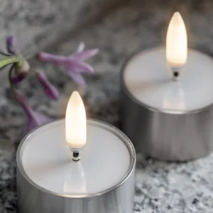 Alternative view of LED melted tealight, Silver finish, 2-pack