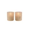 Glas LED lys, Beige - 2-pak
