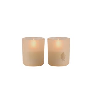 Glas LED lys, Beige - 2-pak
