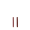 LED mini taper candle, Carmine red, Smooth, 2-pack, 1,3x13,8 cm (12/72)